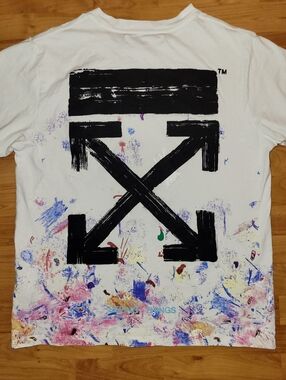 Off-White Galaxy Brushed Paint Splatter Canvas Graphic Tee, Extra Large